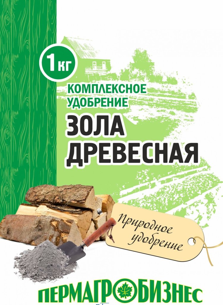 Зола древесная удобрение ПермАгроБизнес 1 кг